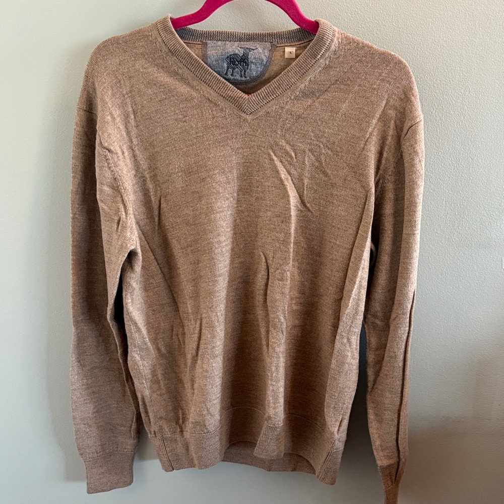 Men's V-Neck Sweater in Brown
